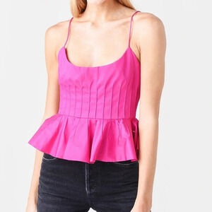 Hunter Bell New York Celia Peplum Top in Pink - Size 6